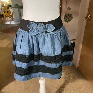 Forever 21 Blue and Black A-Line Skirt